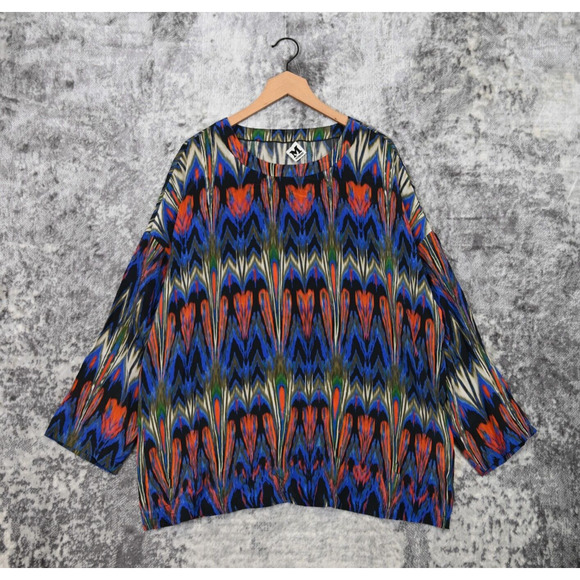 Missoni Top 42 / Small Womens Chevron Silk Oversize Dolman Tunic Blouse - Picture 1 of 8
